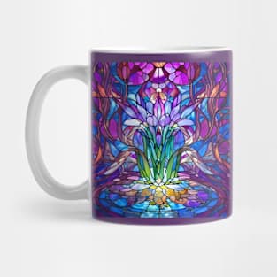 Stained Glass Orchid Flower Mug